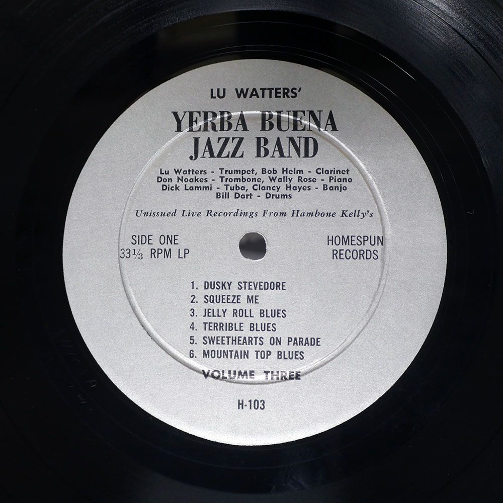 米 US盤 LU WATTERS AND THE YERBA BUENA JAZZ BAND/UNISSUED LIVE