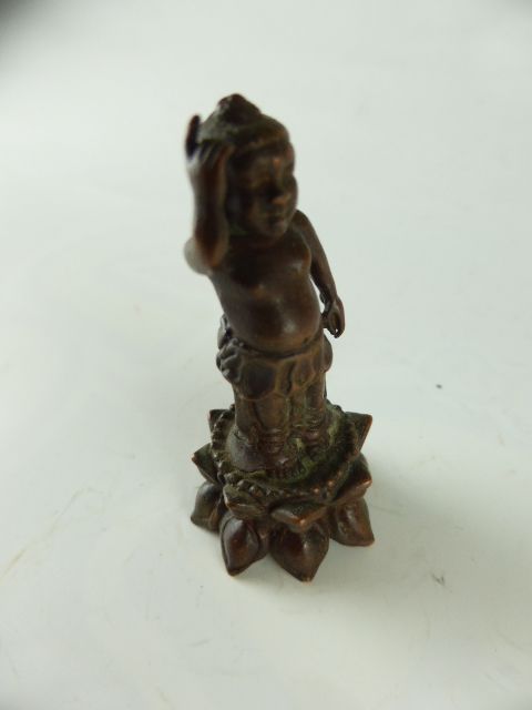 誕生仏 天上天下唯我独尊 ブッダ誕生 銅製 ネパールパタン製 ミニ