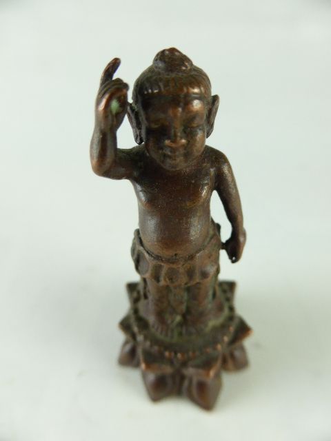 誕生仏 天上天下唯我独尊 ブッダ誕生 銅製 ネパールパタン製 ミニ