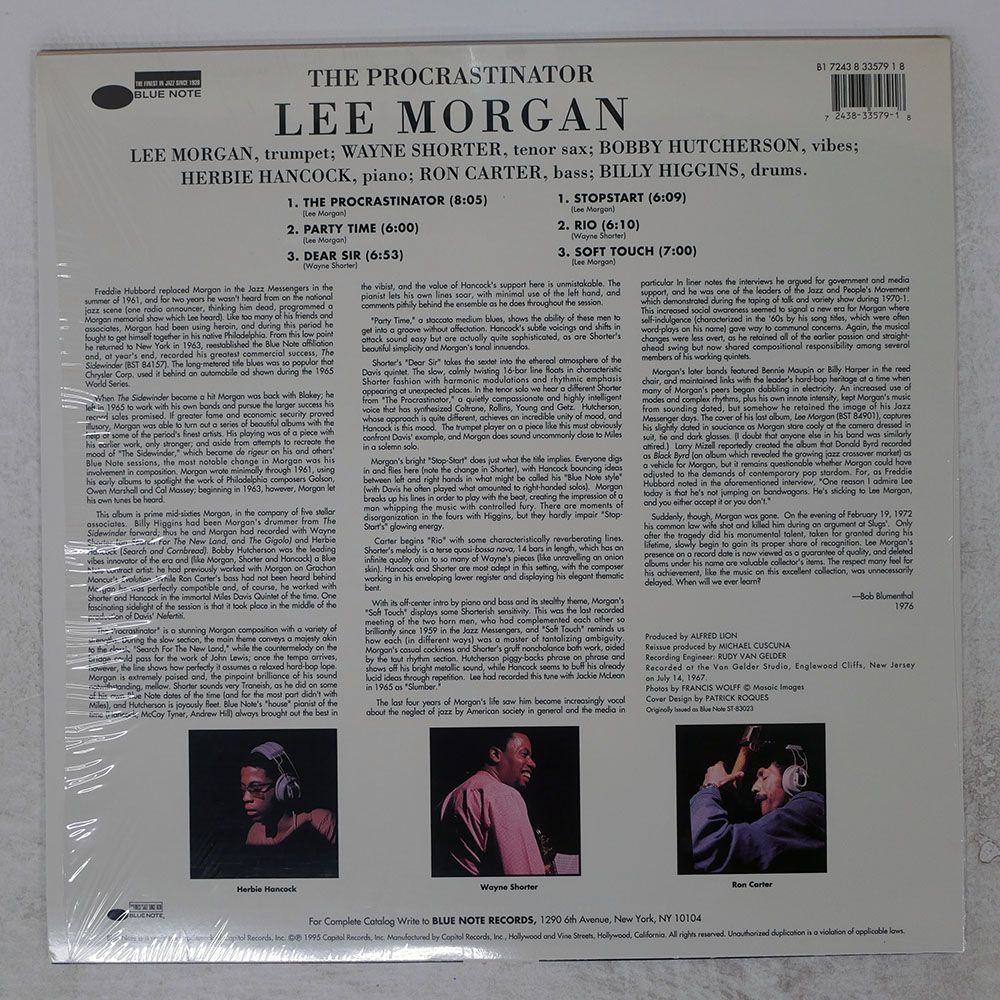米 重量盤 US盤 LEE MORGAN/PROCRASTINATOR/BLUE NOTE B133579 LP
