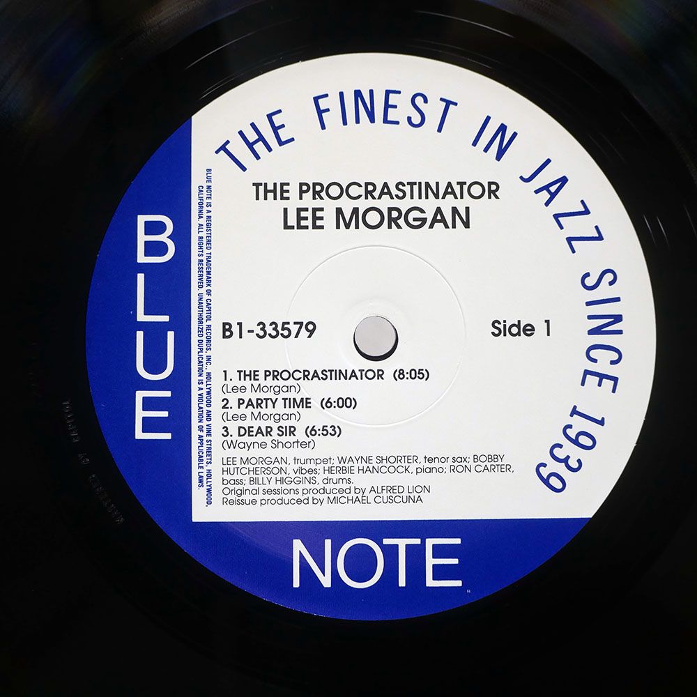 米 重量盤 US盤 LEE MORGAN/PROCRASTINATOR/BLUE NOTE B133579 LP