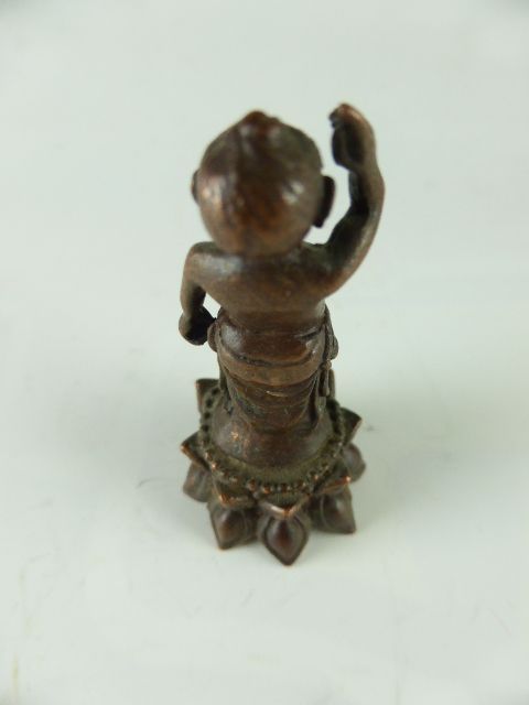 誕生仏 天上天下唯我独尊 ブッダ誕生 銅製 ネパールパタン製 ミニ