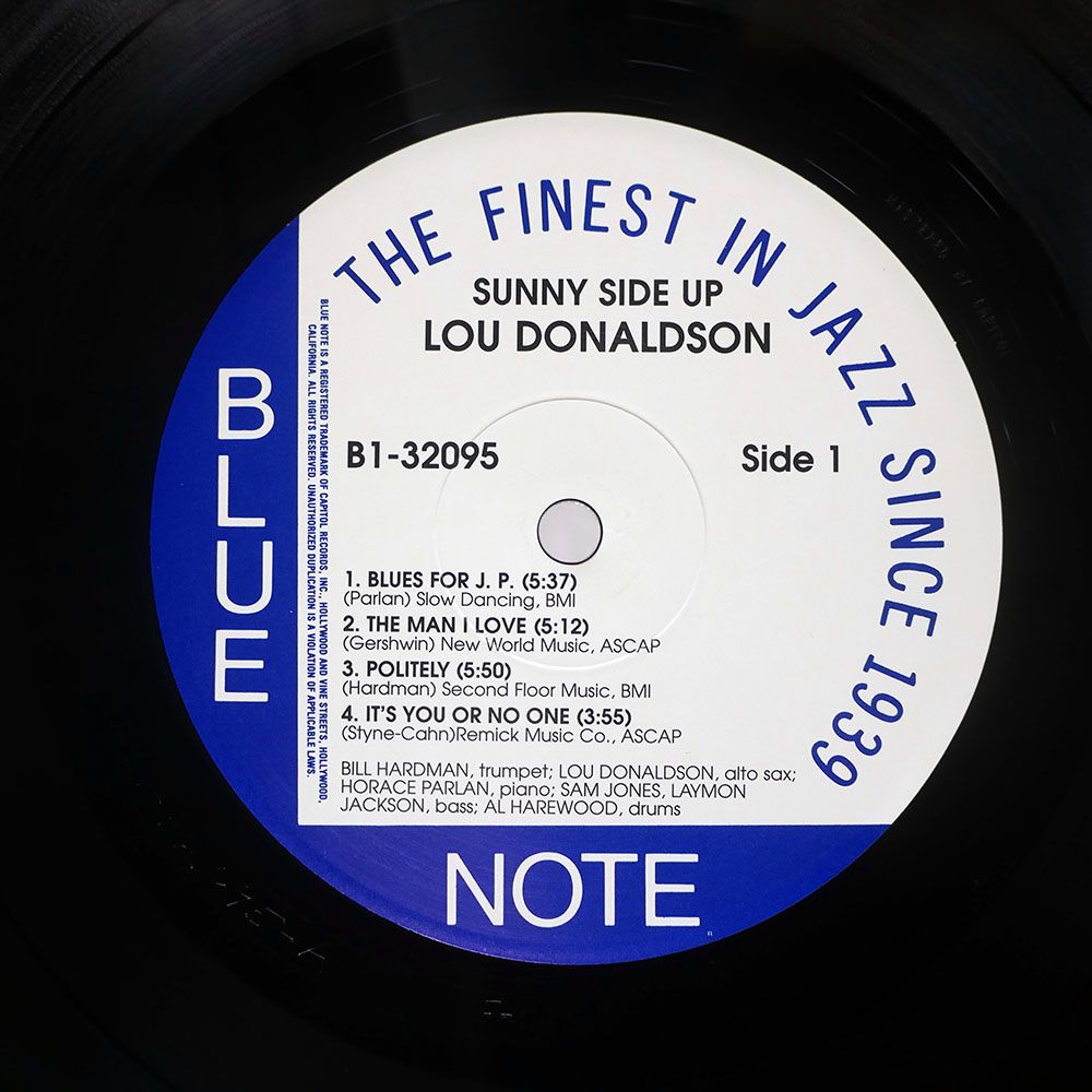 米 重量盤 US盤 LOU DONALDSON/SUNNY SIDE UP/BLUE NOTE B132095 LP