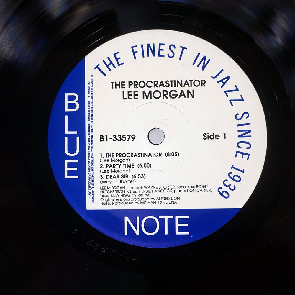 米 重量盤 US盤 LEE MORGAN/PROCRASTINATOR/BLUE NOTE B133579 LP