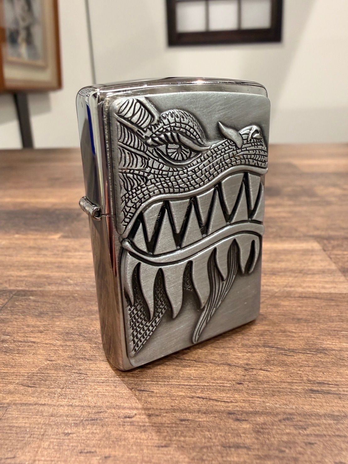 中古品】 龍ドラゴン トリック 立体彫刻 Zippoジッポライター シルバー