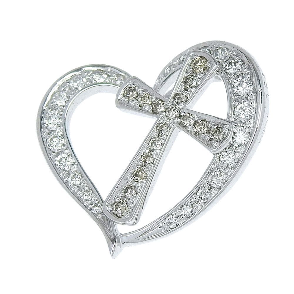 返品OK】クロスモチーフ 合計0.54ct 天然ダイヤ ヘッド K18WG 新品