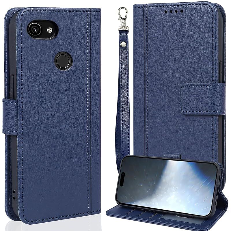 新品】 【WenziLior】 Google Pixel 3a 用 ケース 手帳型 ストラップ