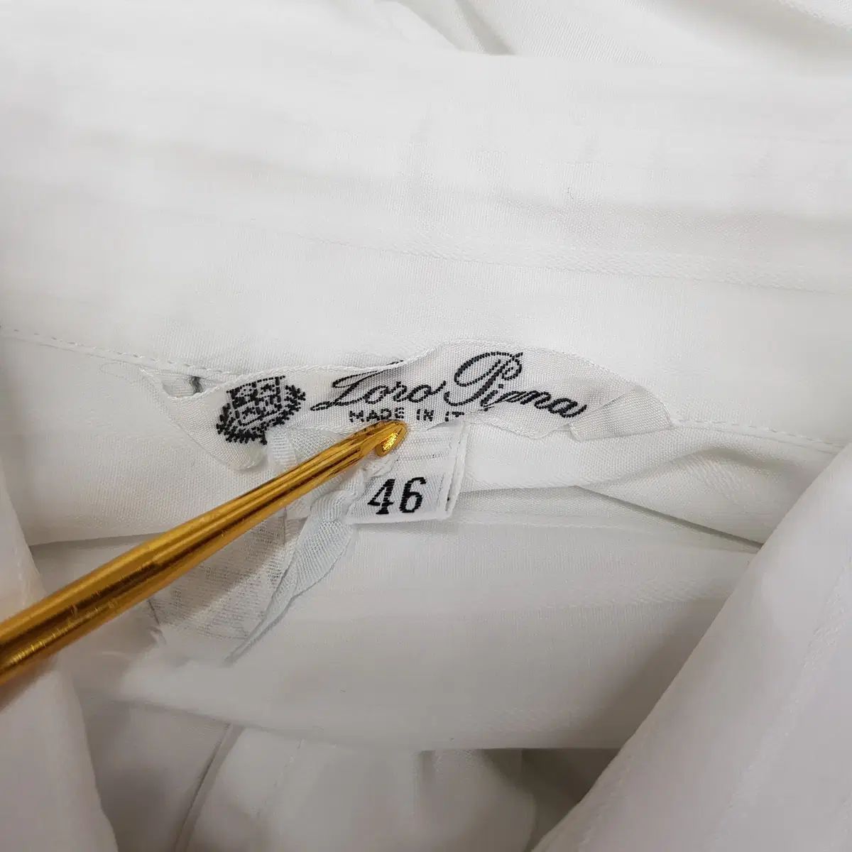 ロロ・ピアーナ Loro Piana ストライプ コットン シャツ サイズ46