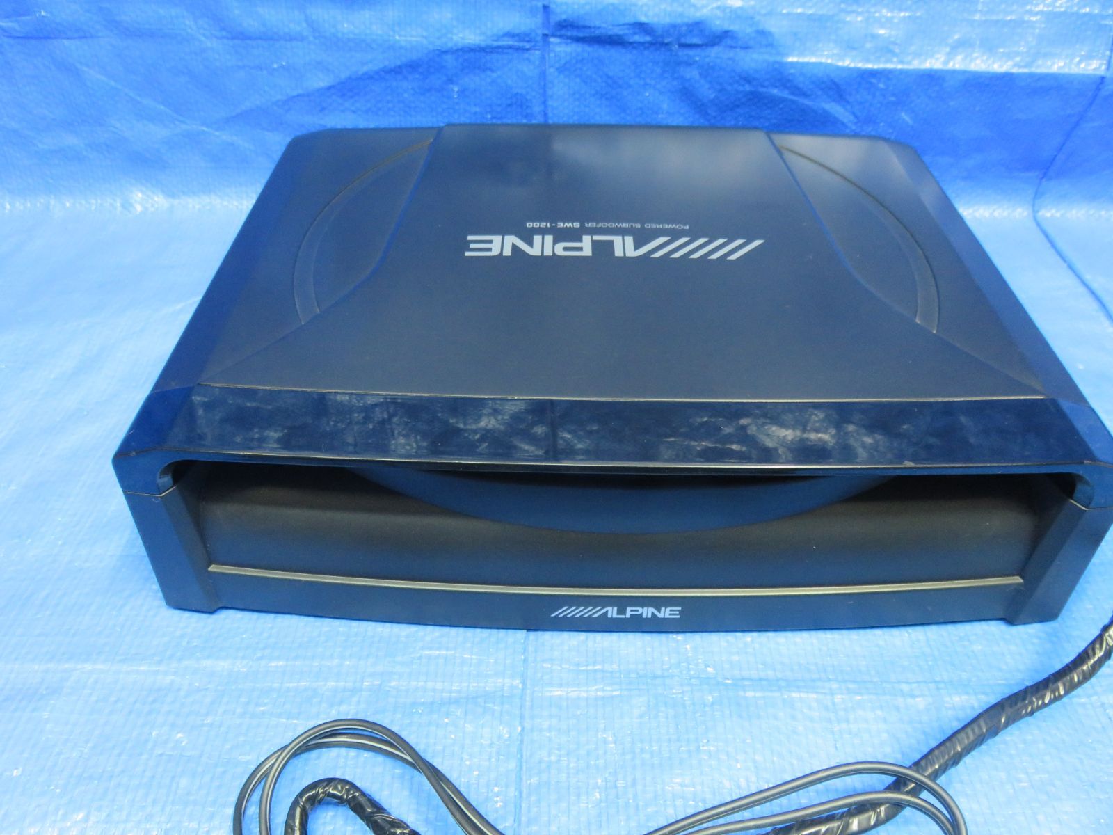 LA9177* 音出しOK アルパイン 20cm パワードサブウーファー シート下
