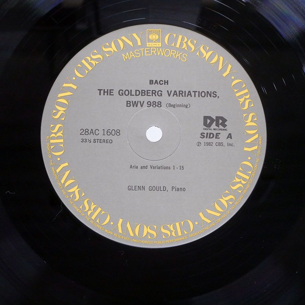 帯付き 国内盤 グレングールド/バッハ : ゴールドベルク変奏曲/CBS