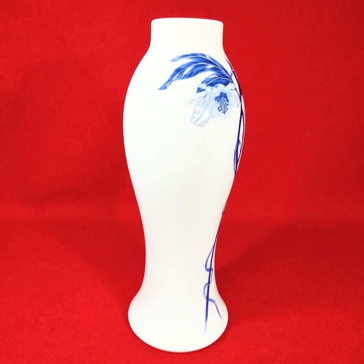 有田焼 深川製磁 オリエンタルブルー ヌーボー 9号 花生 花瓶 《NO