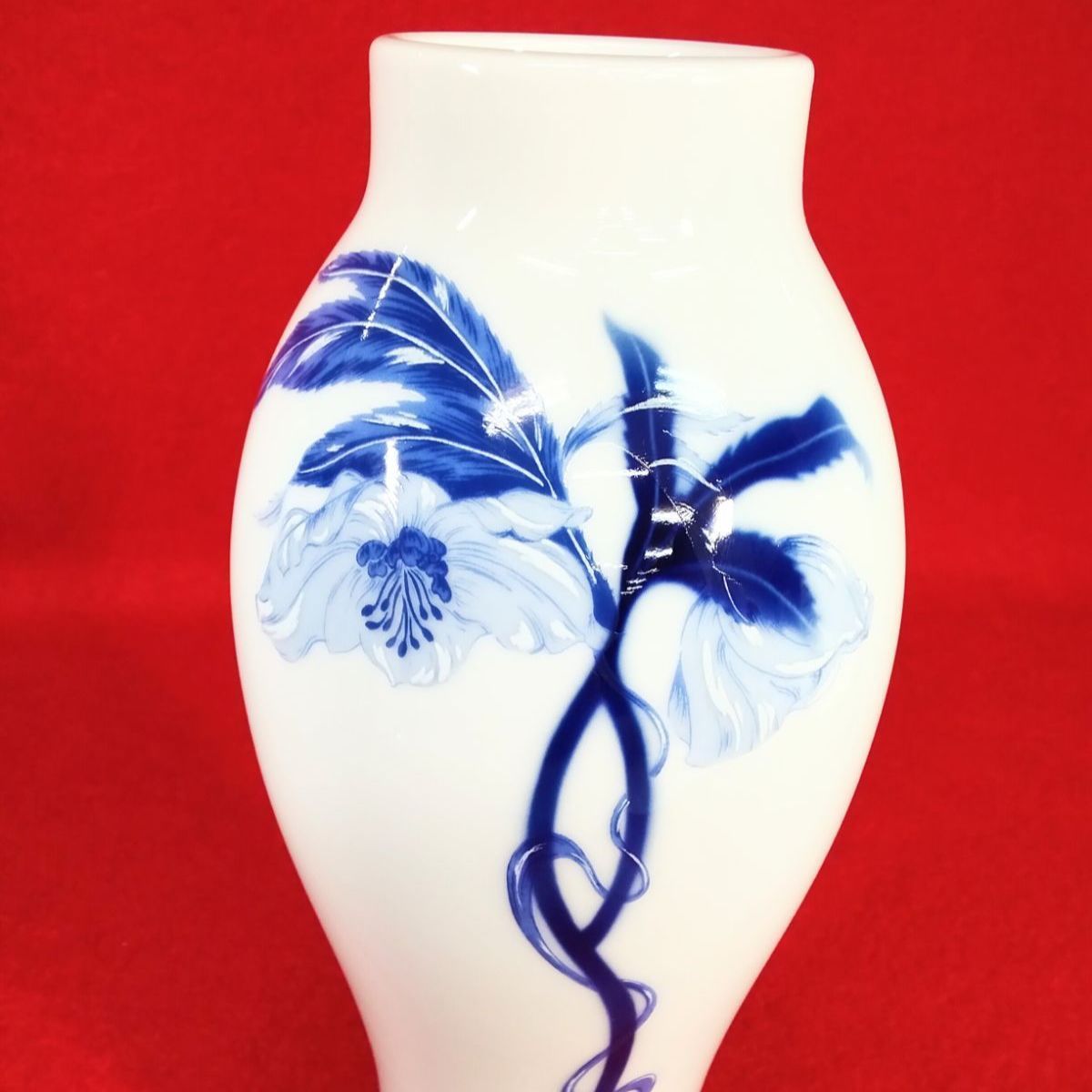 有田焼 深川製磁 オリエンタルブルー ヌーボー 9号 花生 花瓶 《NO