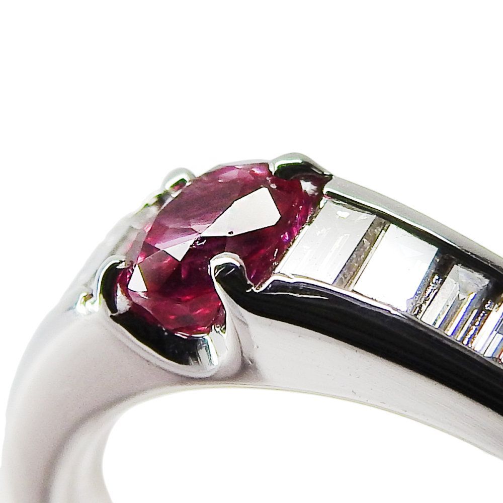 返品OK】0.63ct 天然ルビー リング 11号 Pt900 鑑別書付き 合計0.36ct