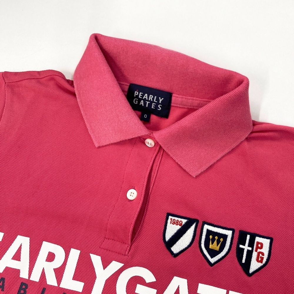 サイズ：0 PEARLY GATES パーリーゲイツ 25周年 半袖ポロシャツ ピンク