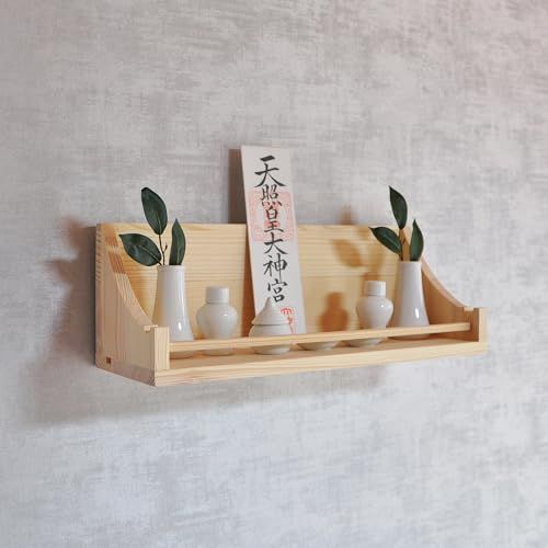 新品】神棚 御札立て 壁掛け モダン 40x16x16cm 壁掛け用神札立（神棚