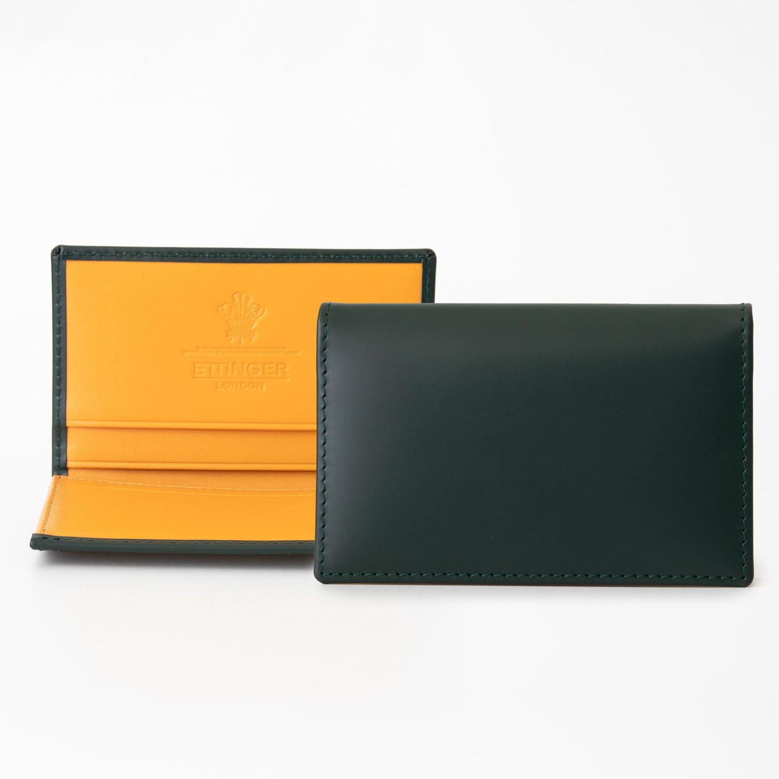 エッティンガー ETTINGER 名刺入れ（カードケース） グリーン ブライドルレザー VISITING CARD CASE メンズ BH143J GREEN BRIDLE HIDE COLLECTION【英国ブランド】