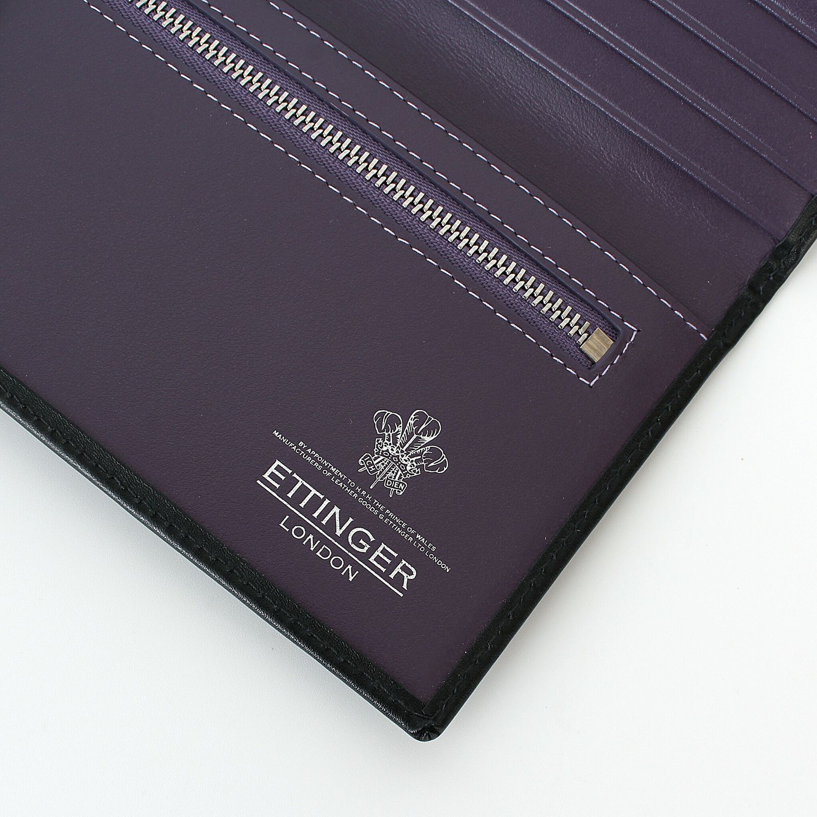 エッティンガー ETTINGER 財布 長財布 ブラック/パープル LONG WALLET