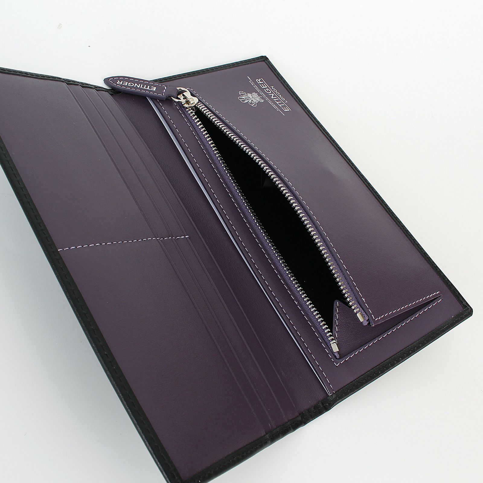 エッティンガー ETTINGER 財布 長財布 ブラック/パープル LONG WALLET