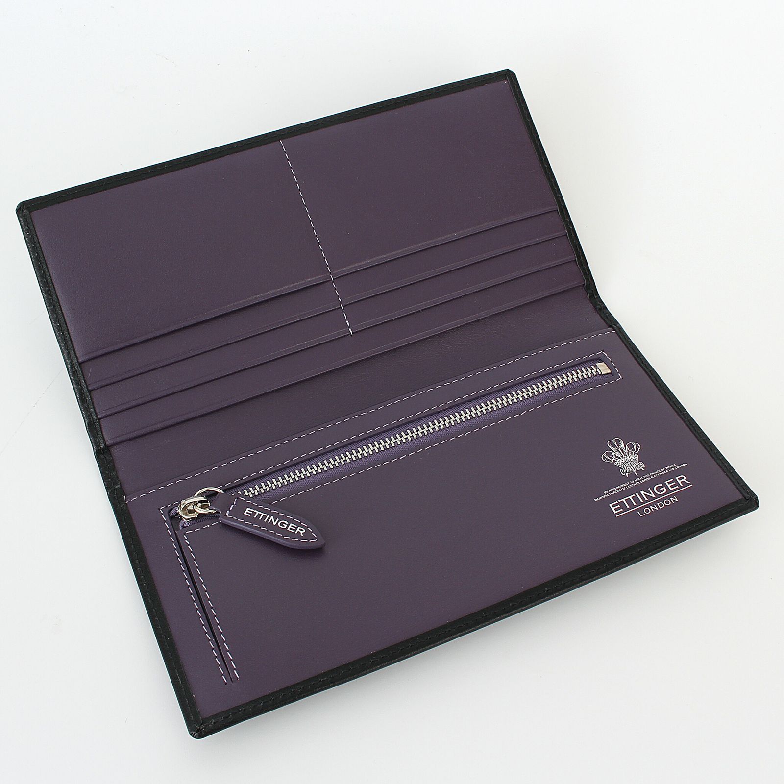 エッティンガー ETTINGER 財布 長財布 ブラック/パープル LONG WALLET