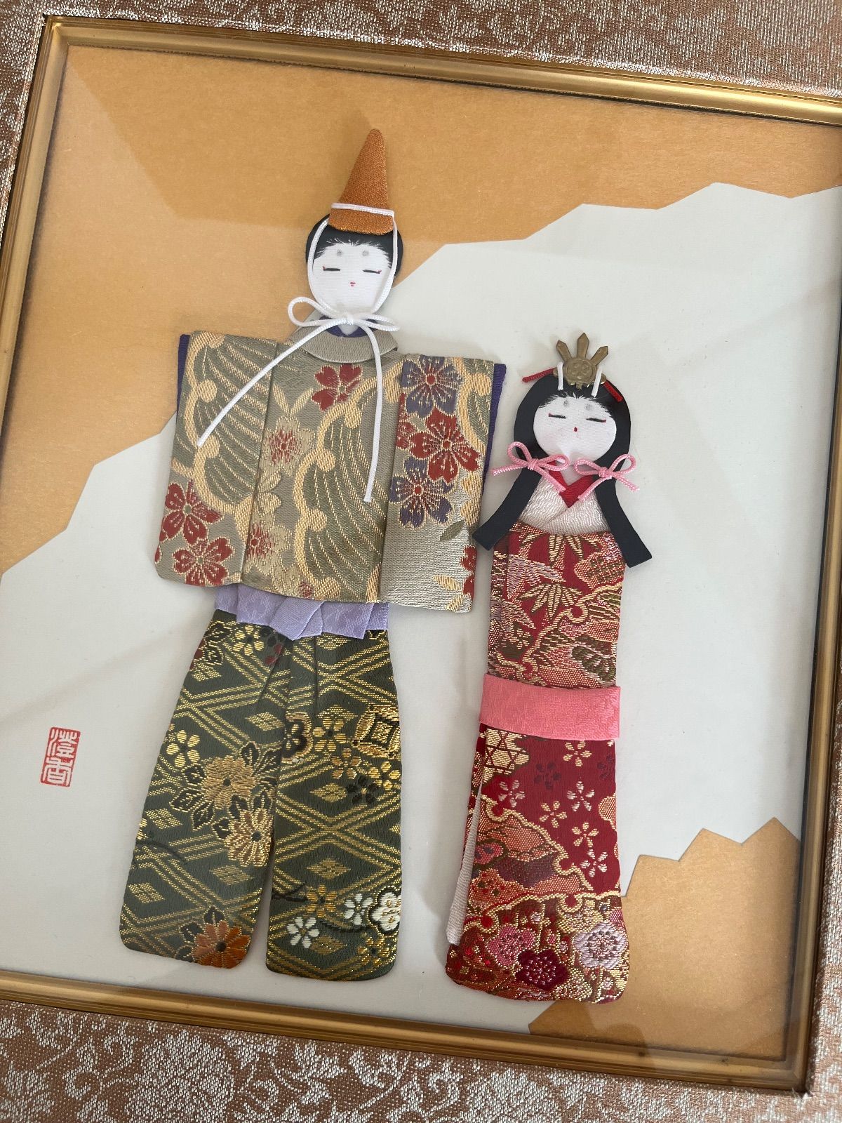 立ち雛 押し絵 雛人形 色紙額 モダン軸 お雛様 ひな祭り - メルカリ