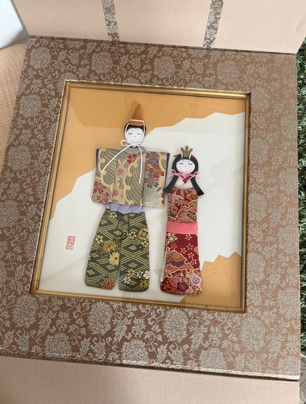 立ち雛 押し絵 雛人形 色紙額 モダン軸 お雛様 ひな祭り - メルカリ