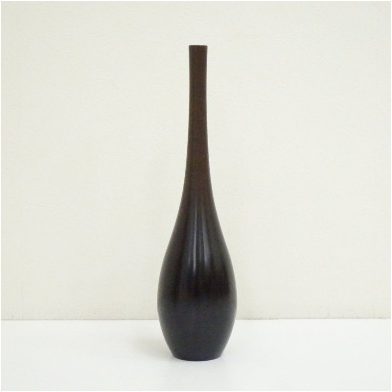 唐銅風炉師 黒瀬宗康造 唐銅曽呂利花入（共箱） 花入れ 茶道 茶道具