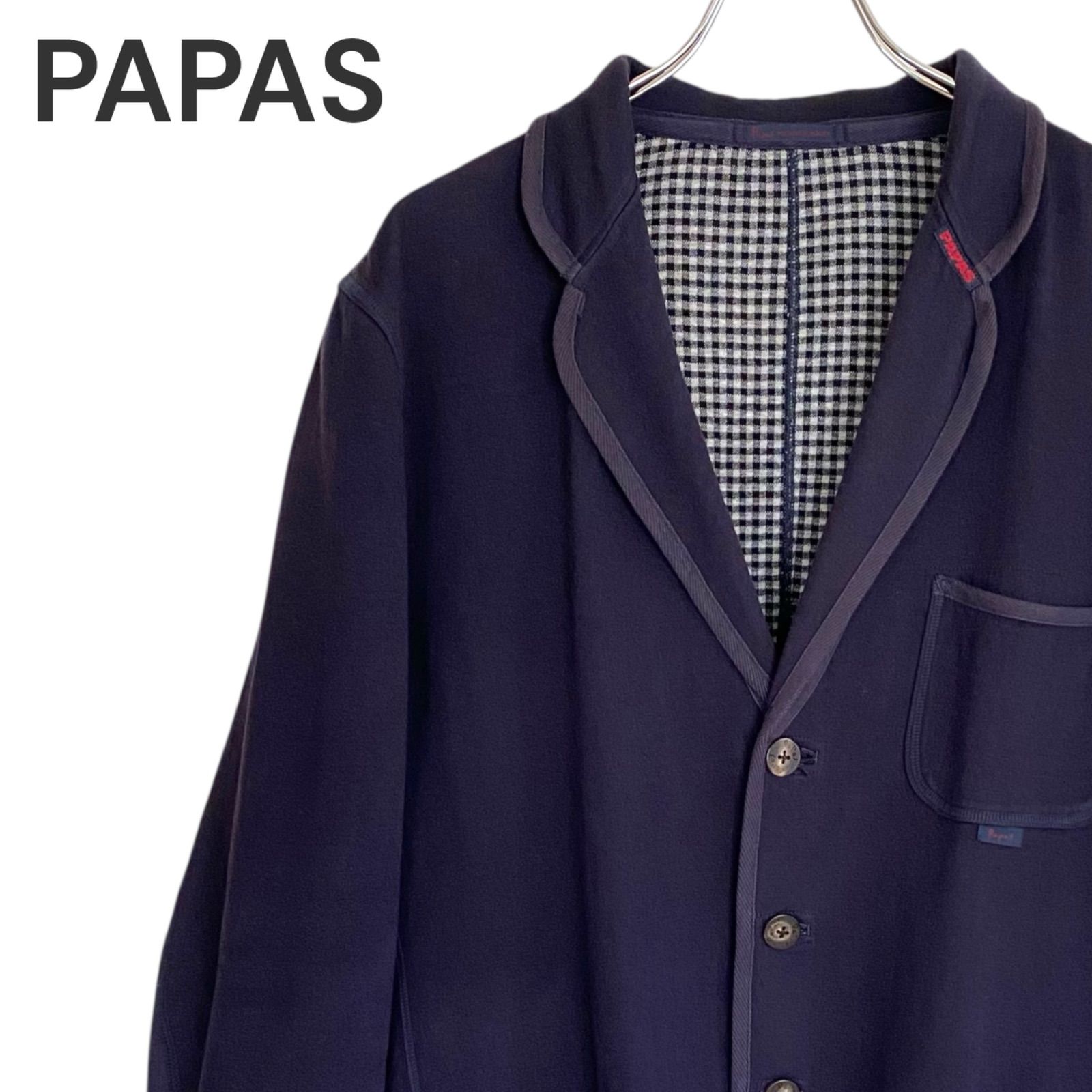 PAPAS パパス ネイビー メンズ アウター ジャケット 長袖 テーラード