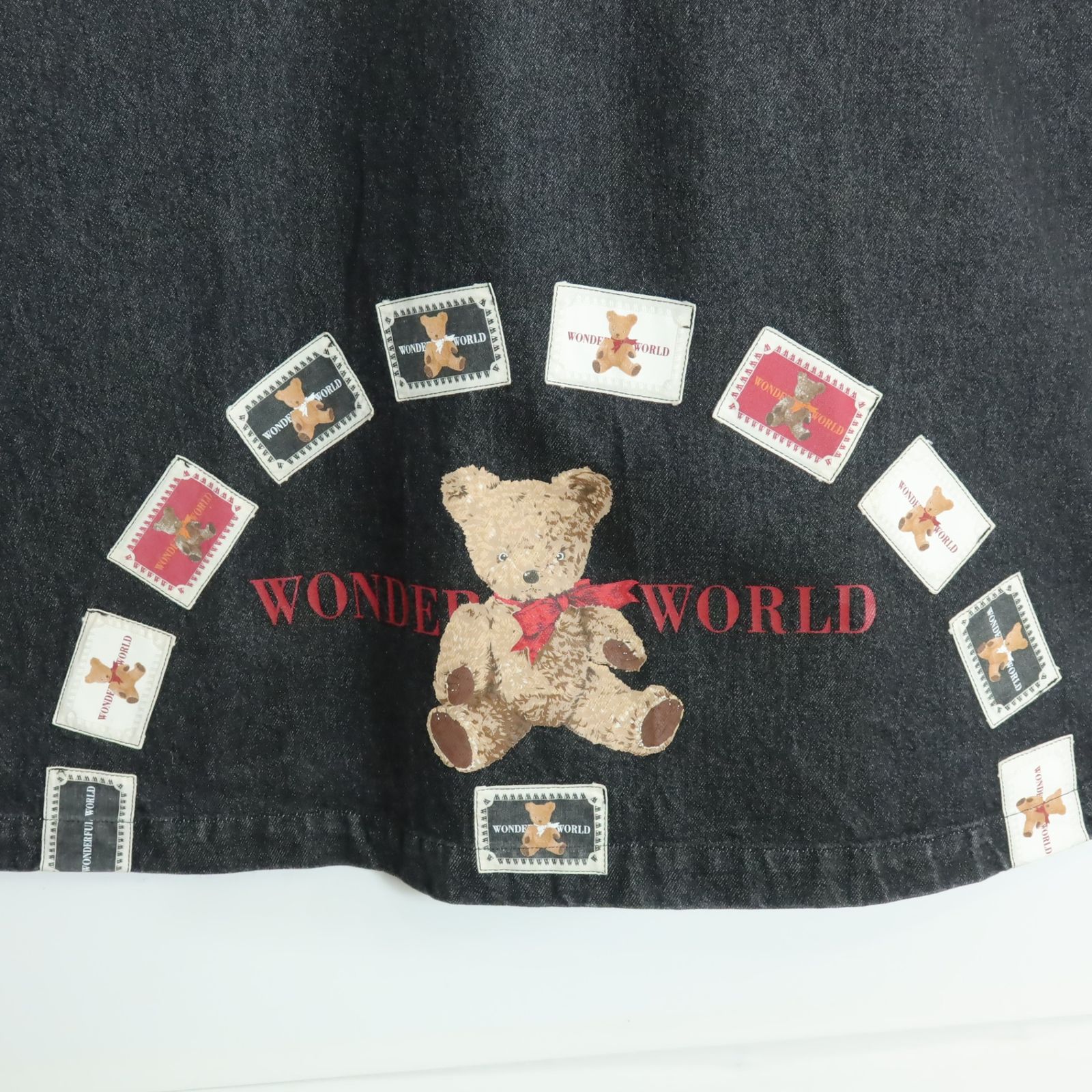 ワンダフルワールド カネコイサオ☆くまpt&ワッペン♪デニムの