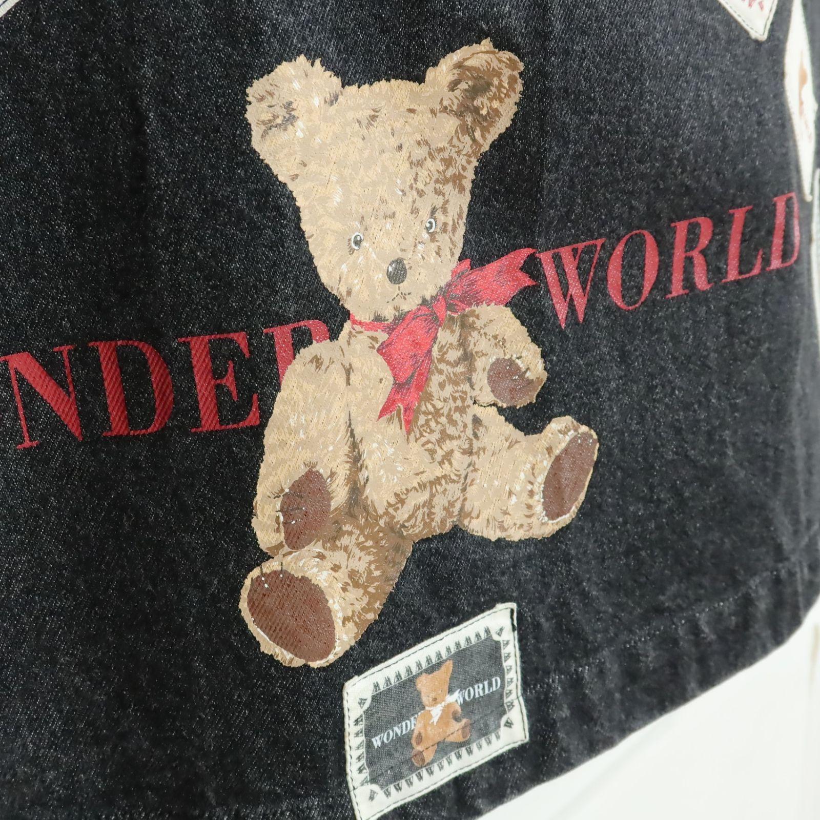 ワンダフルワールド カネコイサオ☆くまpt&ワッペン♪デニムの