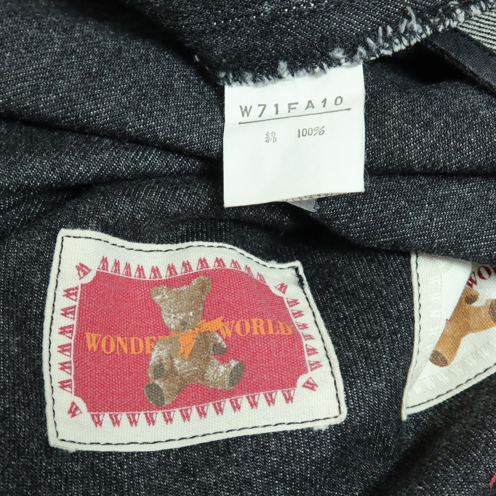 ワンダフルワールド カネコイサオ☆くまpt&ワッペン♪デニムの