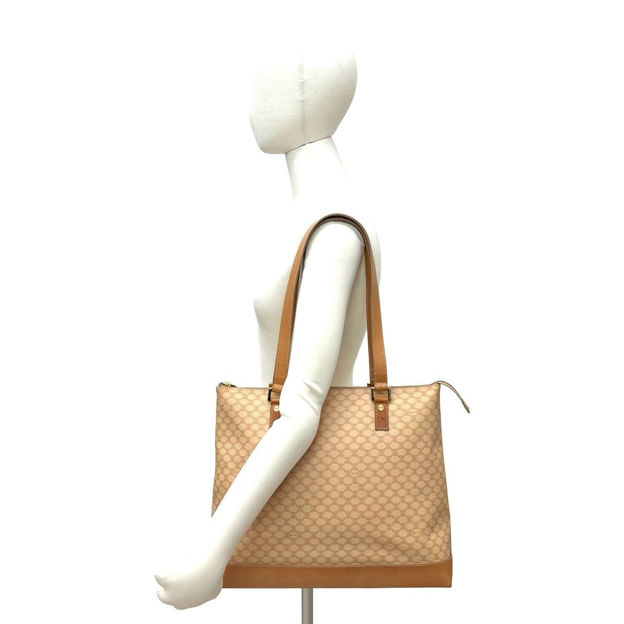 極 美品 CELINE セリーヌ ヴィンテージ マカダム ブラゾン 柄 レザー 