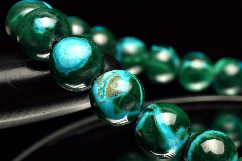 1点物】高発色◇希少共生 クリソコラインマラカイト 7.5mm