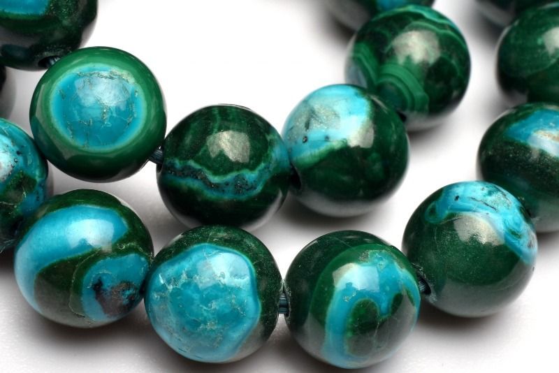 1点物】高発色◇希少共生 クリソコラインマラカイト 7.5mm