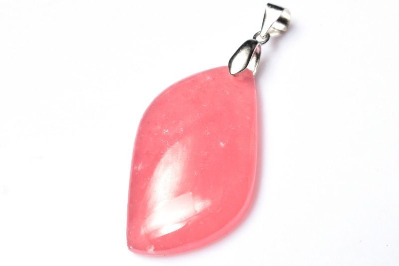 1点物】シルバー925◇高品質 インカローズ 32x18mm リーフ ペンダント