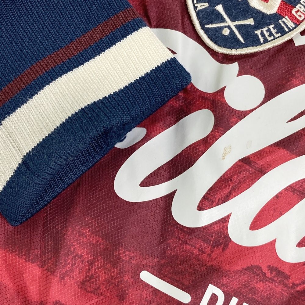 サイズ：M FILA GOLF フィラゴルフ 4way 中綿ジャケット 総柄 レッド系