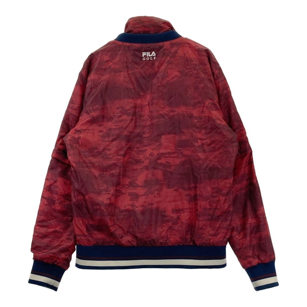 サイズ：M FILA GOLF フィラゴルフ 4way 中綿ジャケット 総柄 レッド系