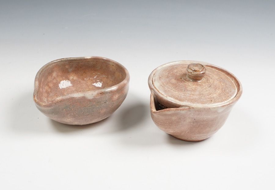 十二代 田原陶兵衛 萩焼 萩煎茶器 急須 湯冷し 茶碗 共箱 茶道具