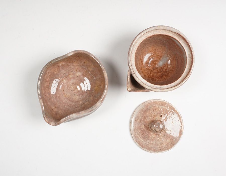 十二代 田原陶兵衛 萩焼 萩煎茶器 急須 湯冷し 茶碗 共箱 茶道具