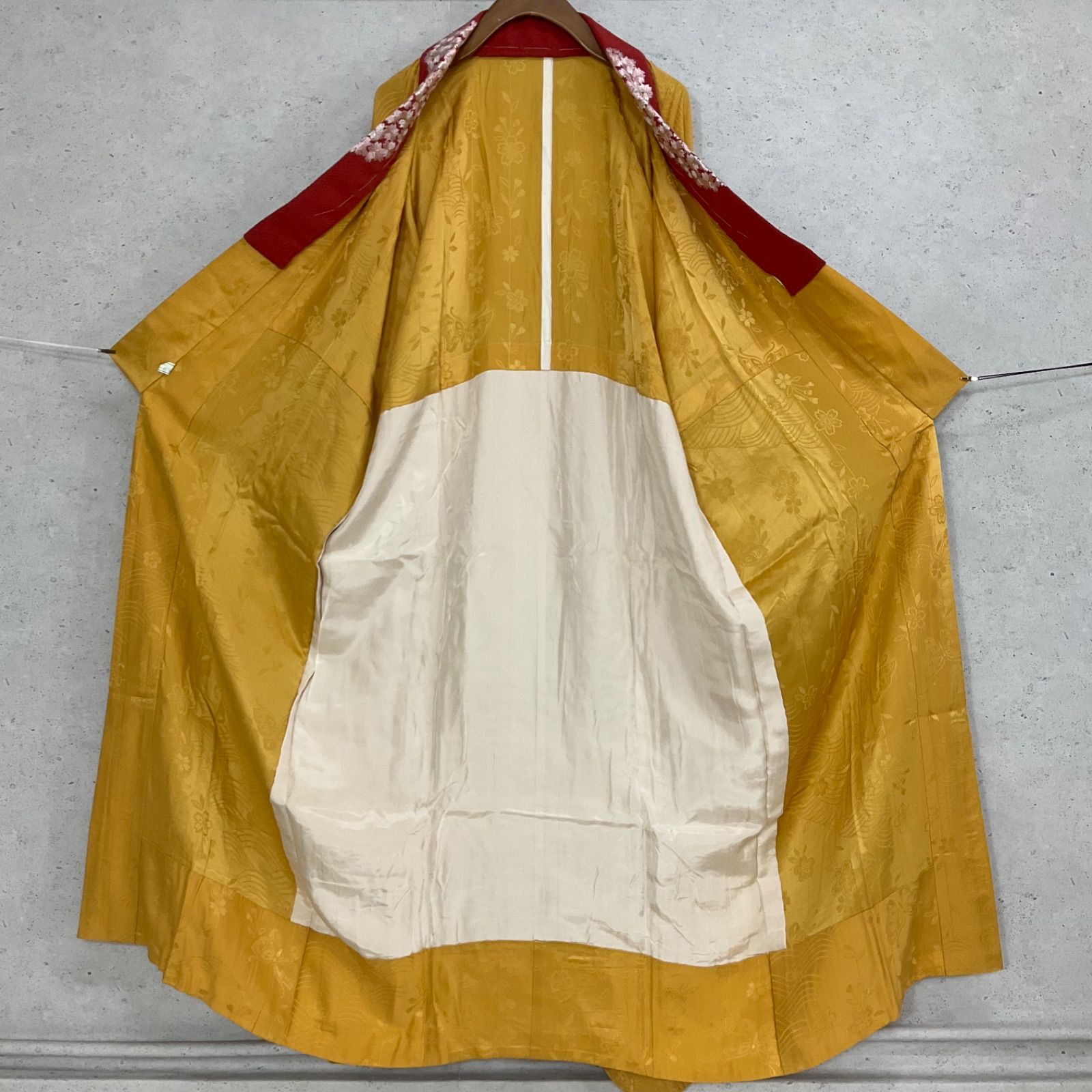 ◇kimono+one◇未使用同然◇振袖長襦袢◇単衣◇正絹◇袖無双◇居敷当て