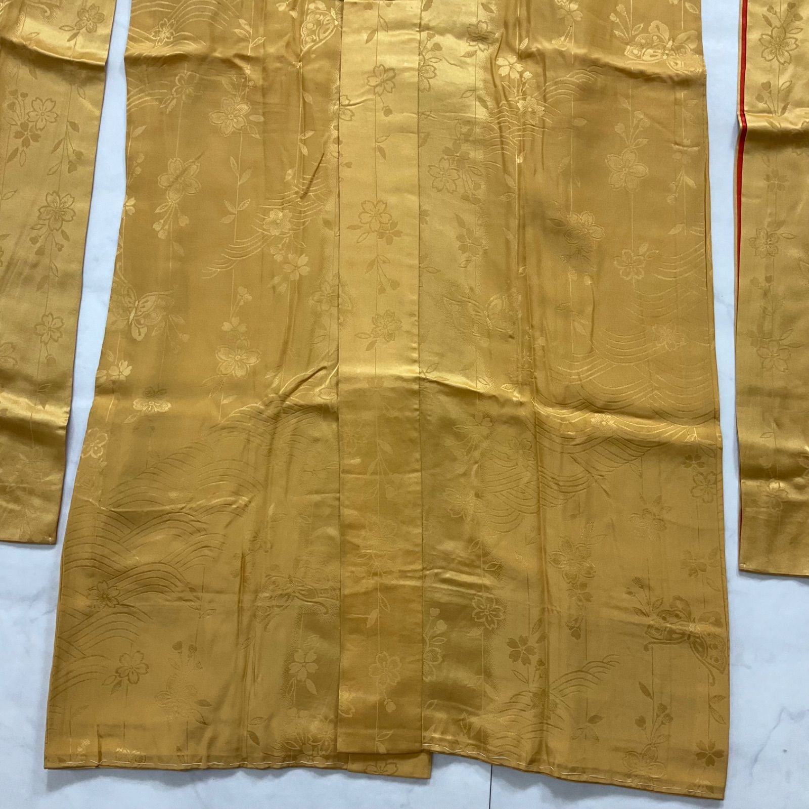 ◇kimono+one◇未使用同然◇振袖長襦袢◇単衣◇正絹◇袖無双◇居敷当て