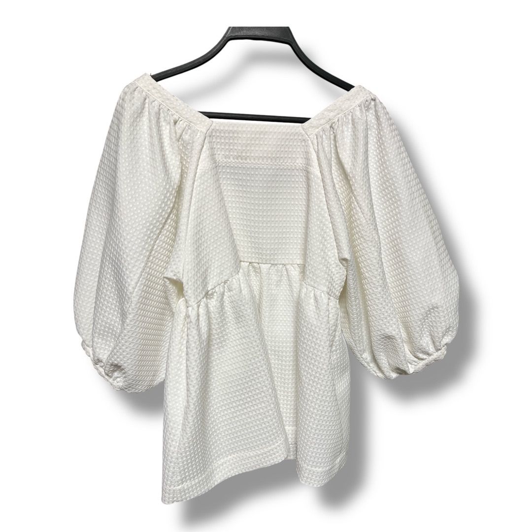 OHGA オオガ ジャガードブラウス パフスリーブ ボリュームスリーブ ぺ
