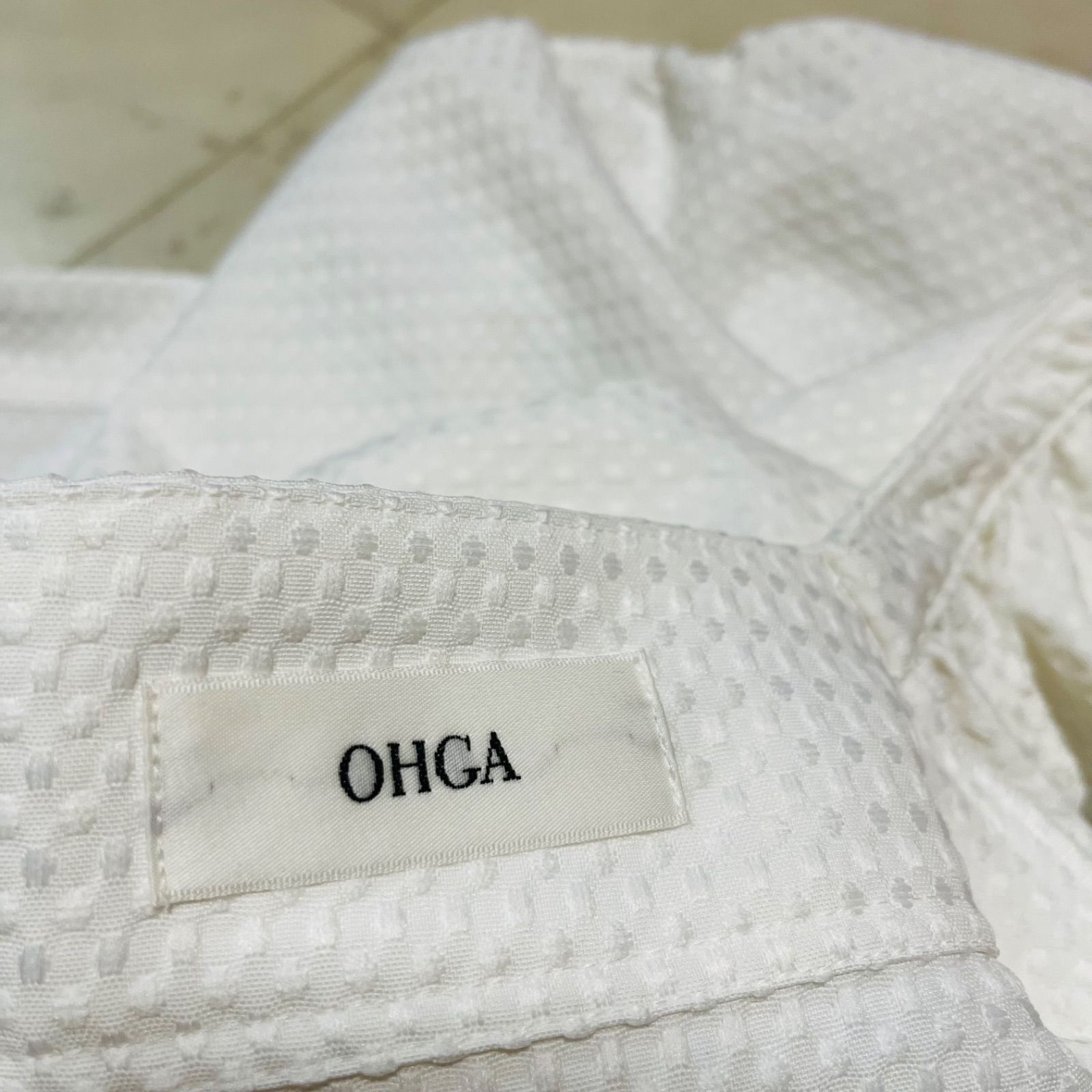 OHGA オオガ ジャガードブラウス パフスリーブ ボリュームスリーブ ぺ