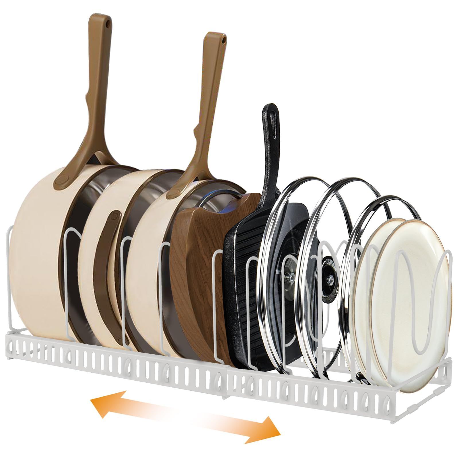 鍋・フライパンラック キッチン収納 シンク下/引き出し収納 伸縮式