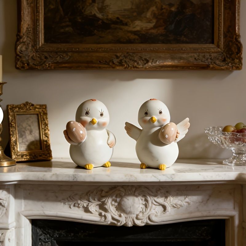 置物 オブジェ ガーデンオーナメント 卵を持っているニワトリ 鶏