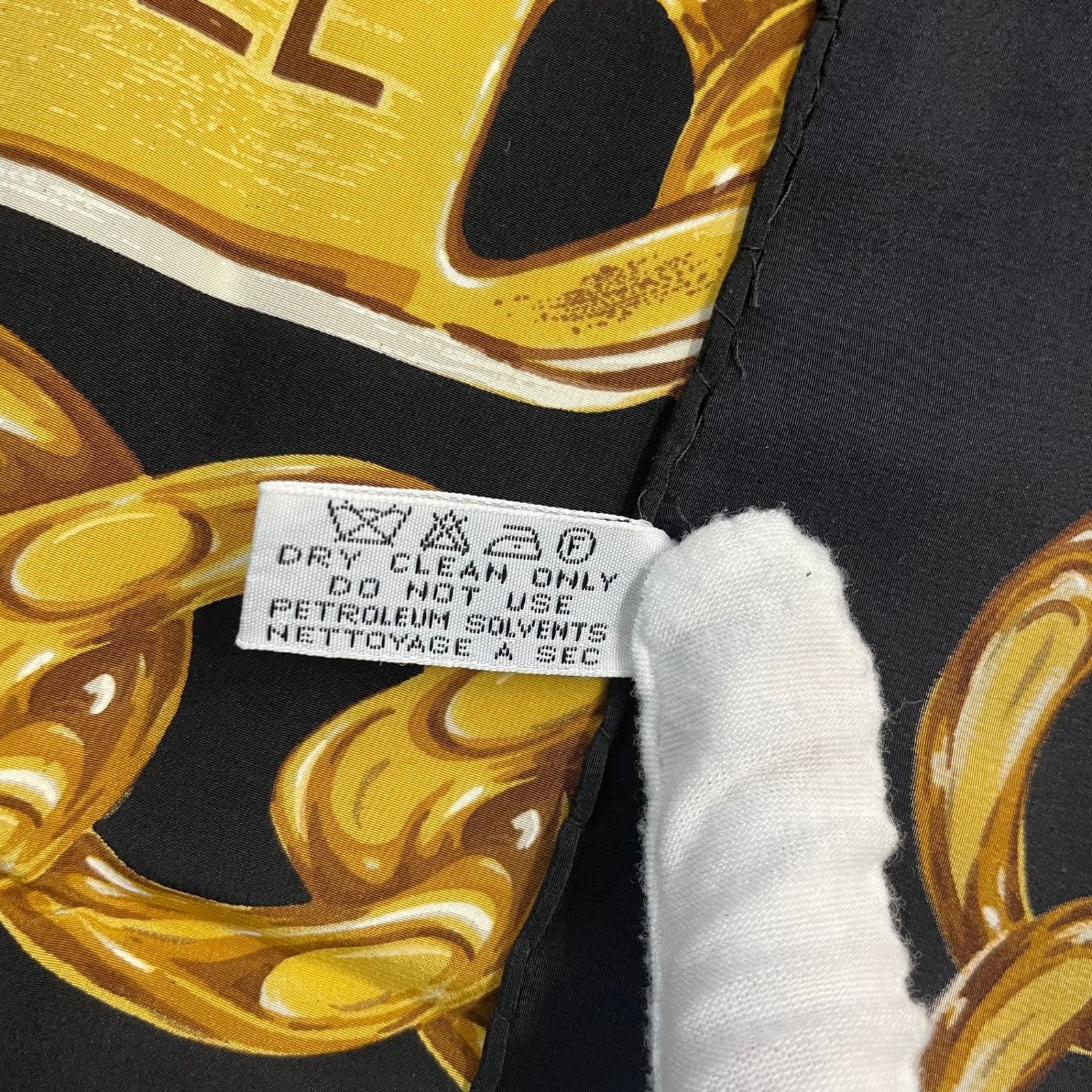 極美品 CHANEL シャネル スカーフ シルク ココマーク チェーン