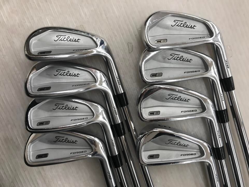 タイトリスト CB 718 AMT TOUR WHITE Sフレックス アイアンセット 中古