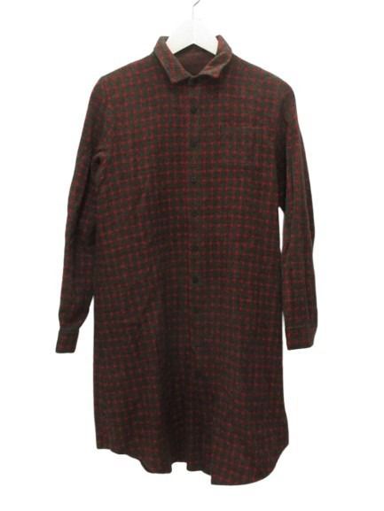 センソユニコ ルクルカ Lucruca ロングシャツ ウール 長袖 38 チェック