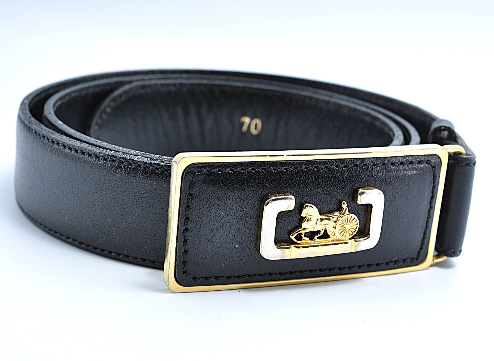 CELINE セリーヌ ベルト ホースキャリッジ 馬車金具 サルキー レザー