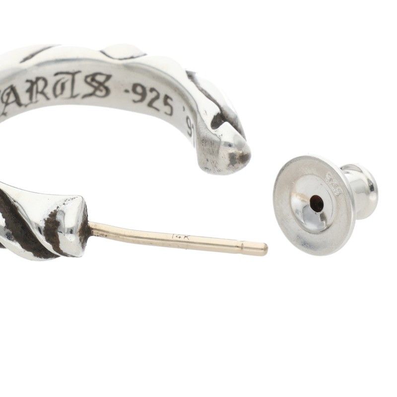 クロムハーツ HOOP SCROOL 1/スクロールフープ シルバーピアス メンズ