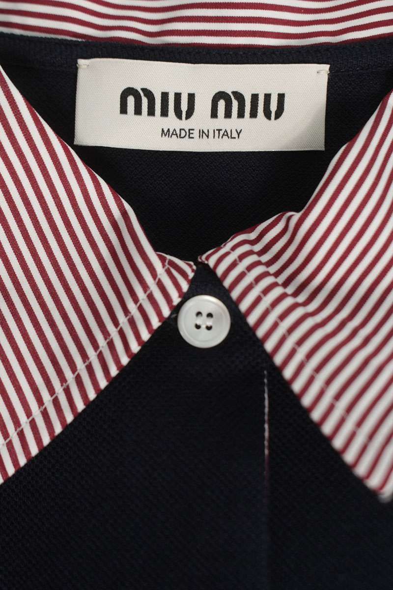 ミュウミュウ 26SS MJLA361 コットンポケポロ長袖カットソー